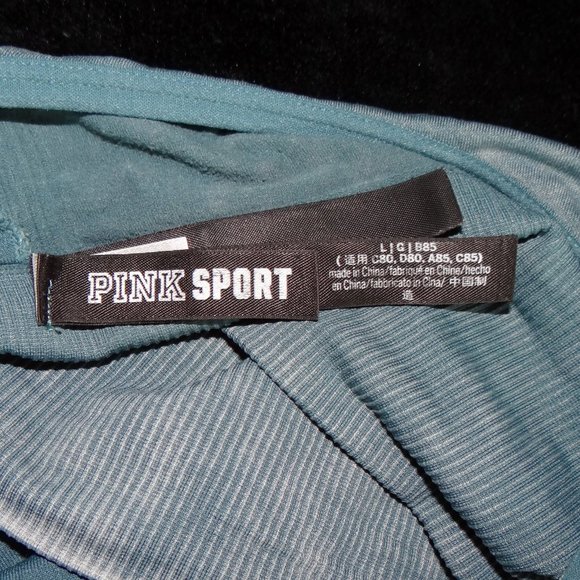 Teal Green PINK Sport by Victoria's Secret Sports Bra Sz L - Picture 5 of 6
